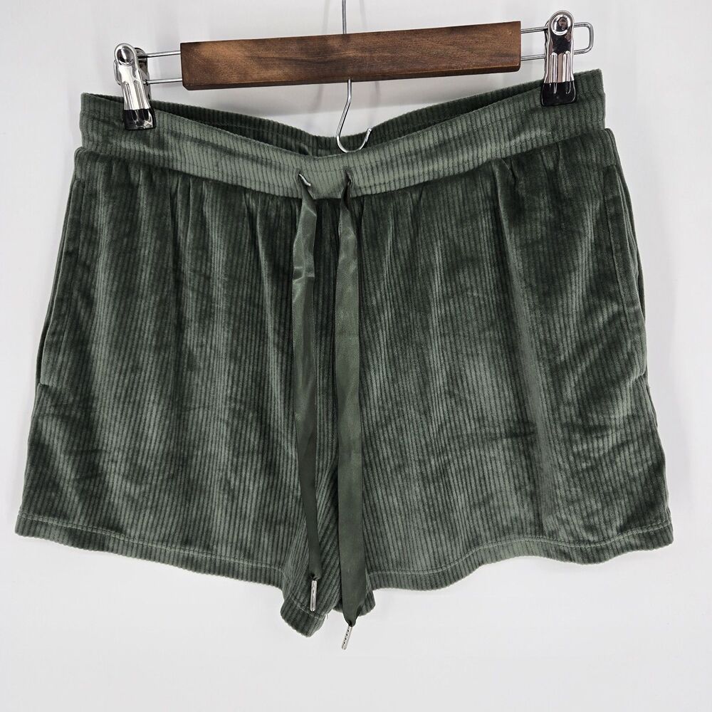 Jaclyn Intimates Green Ultrasoft Ribbed Shorts Small Velour